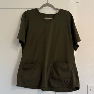Grey's Anatomy Olive Spandex Stretch Scrub Top